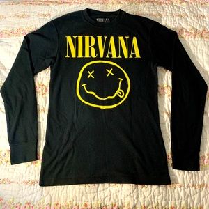 Waffle-Knit Thermal Long Sleeve Nirvana Shirt - Size Small